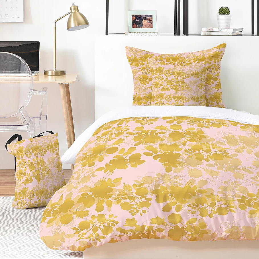  Deny Designs Gabi Audrey Gold Duvet Cover Set in Gold