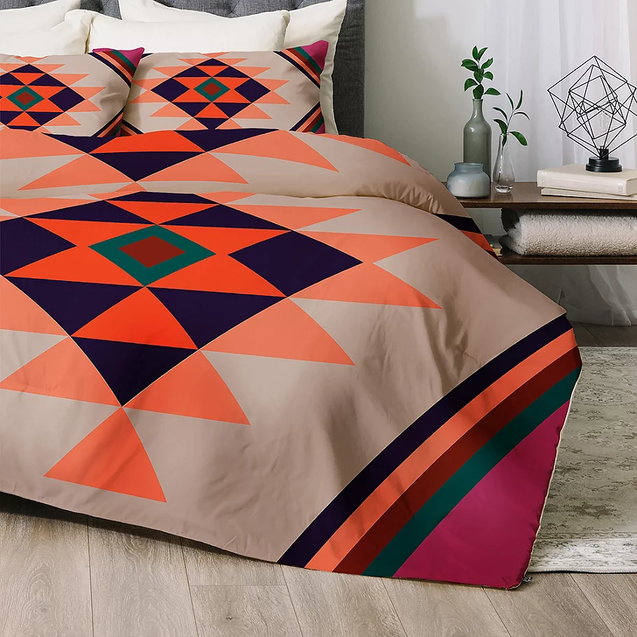 Deny Designs Wesley Bird Desert Sunrise Comforter Set in Orange