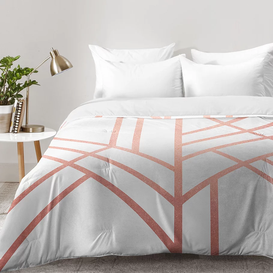  Deny Designs Elisabeth Fredriksson Art Deco Comforter in Rose Gold