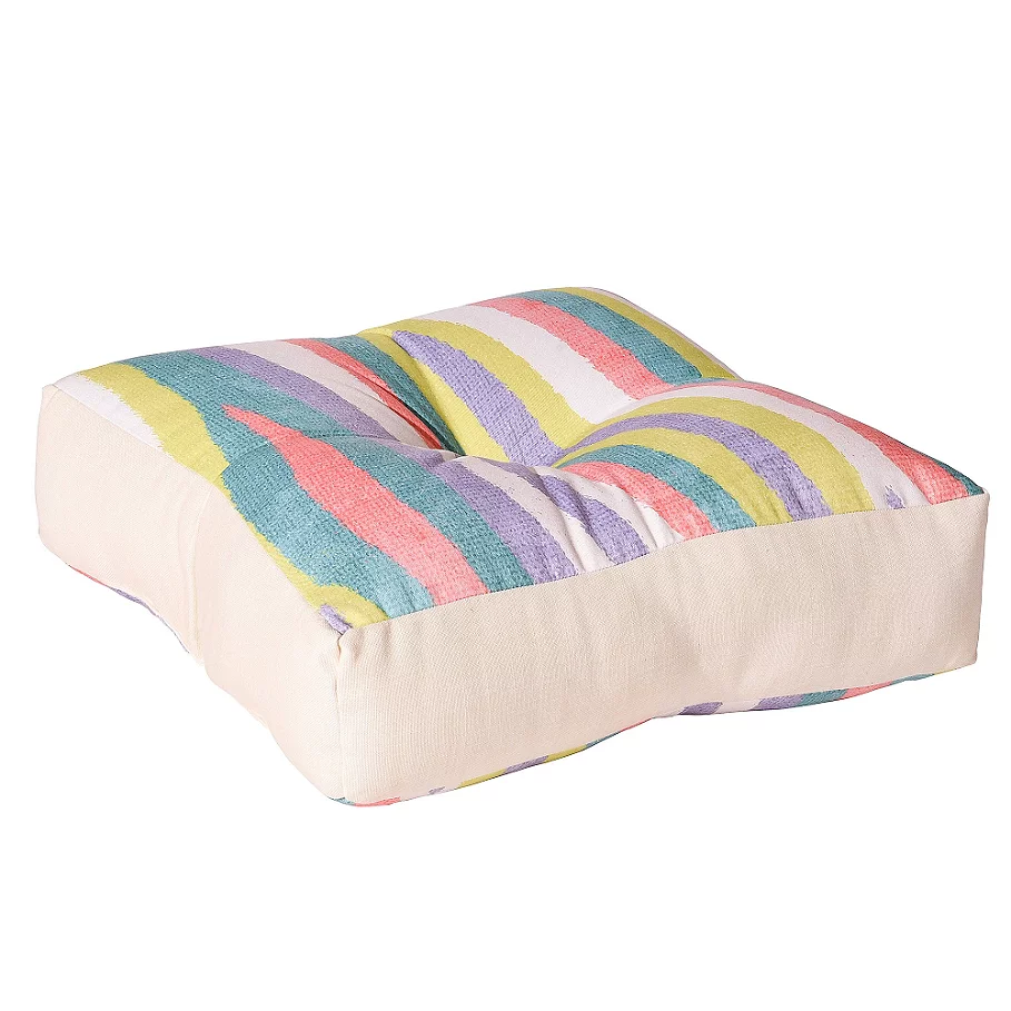  Deny Designs Nick Nelson Fruit Stripes Square Floor Pillow