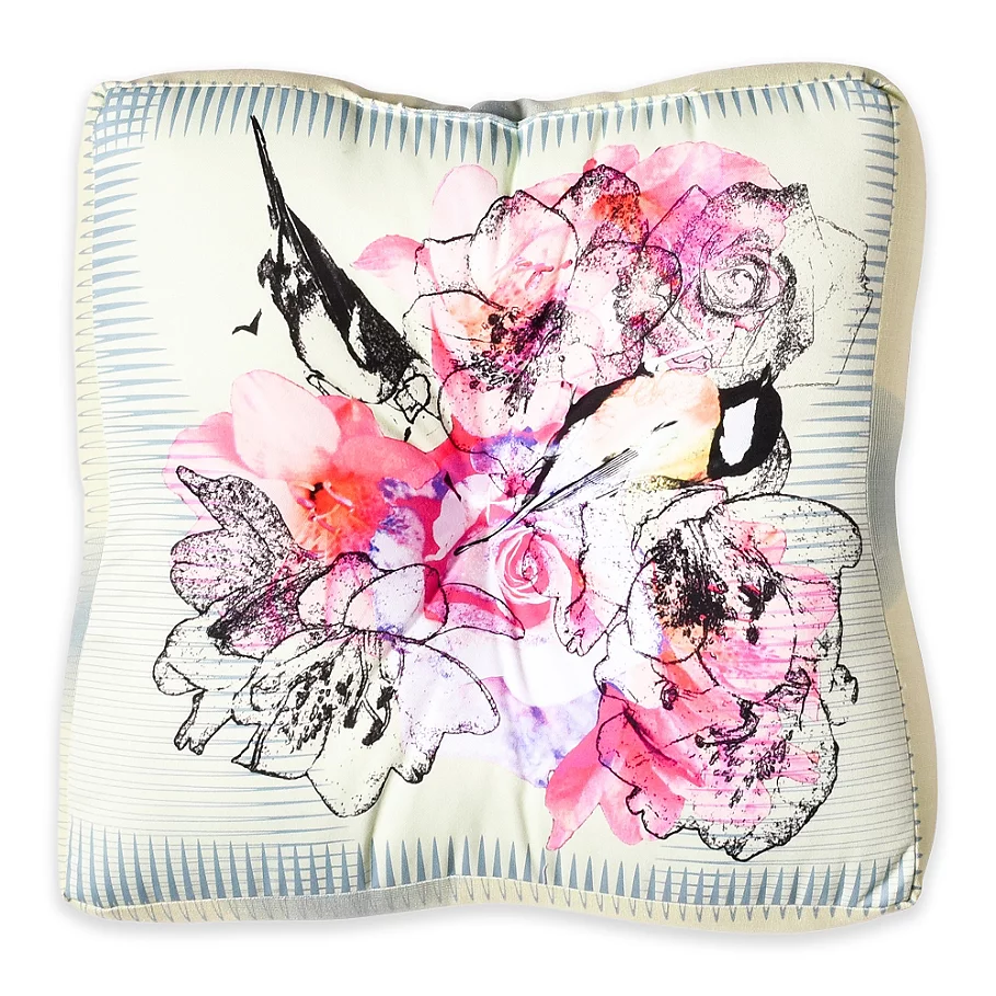  Deny Designs Bel Lefoose Design Birds and Flowers Square Floor Pillow