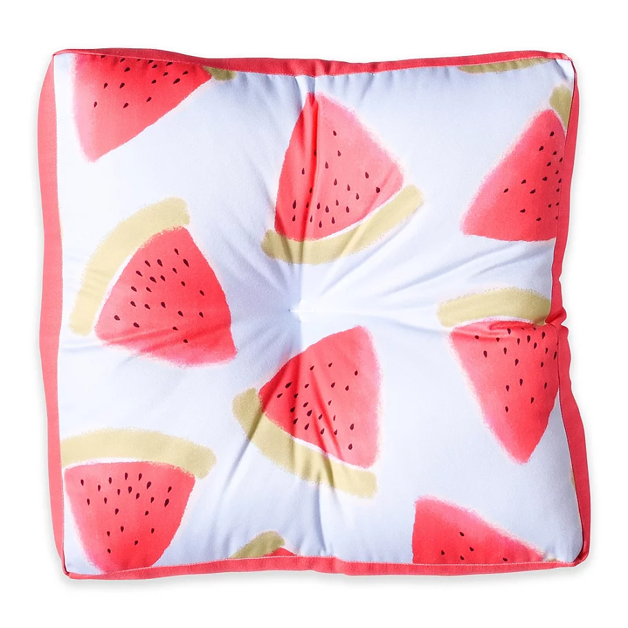 Deny Designs Joy Laforme Watermelon Confetti Square Floor Pillow