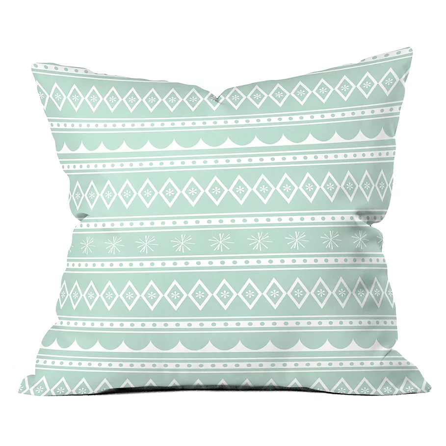  Deny Designs Craftbelly Retro Holiday 26-Inch Square Throw Pillow in Green