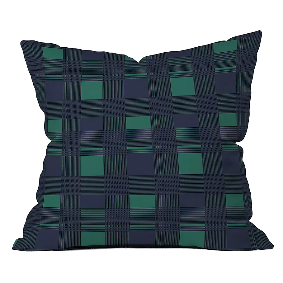 Deny Designs Gabriela Fuente Winter Midnight Square Throw Pillow in Green