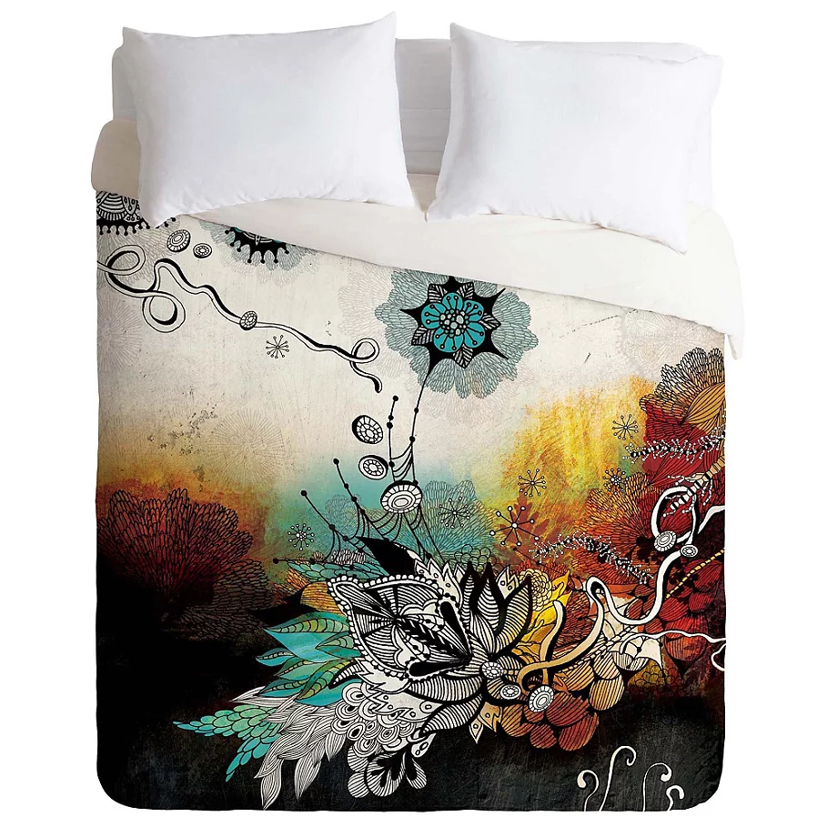  Deny Designs Iveta Abolina Frozen Dreams Duvet Cover in Yellow