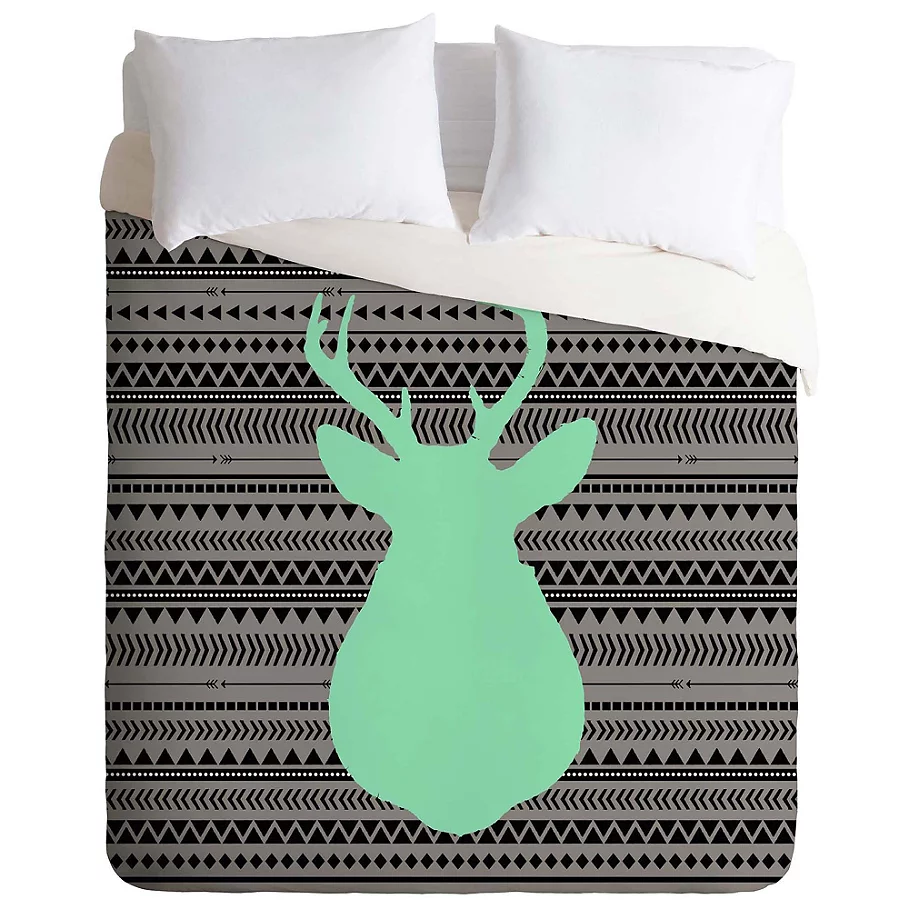  Deny Designs Allyson Johnson Deer And Aztec Duvet Cover in Blue