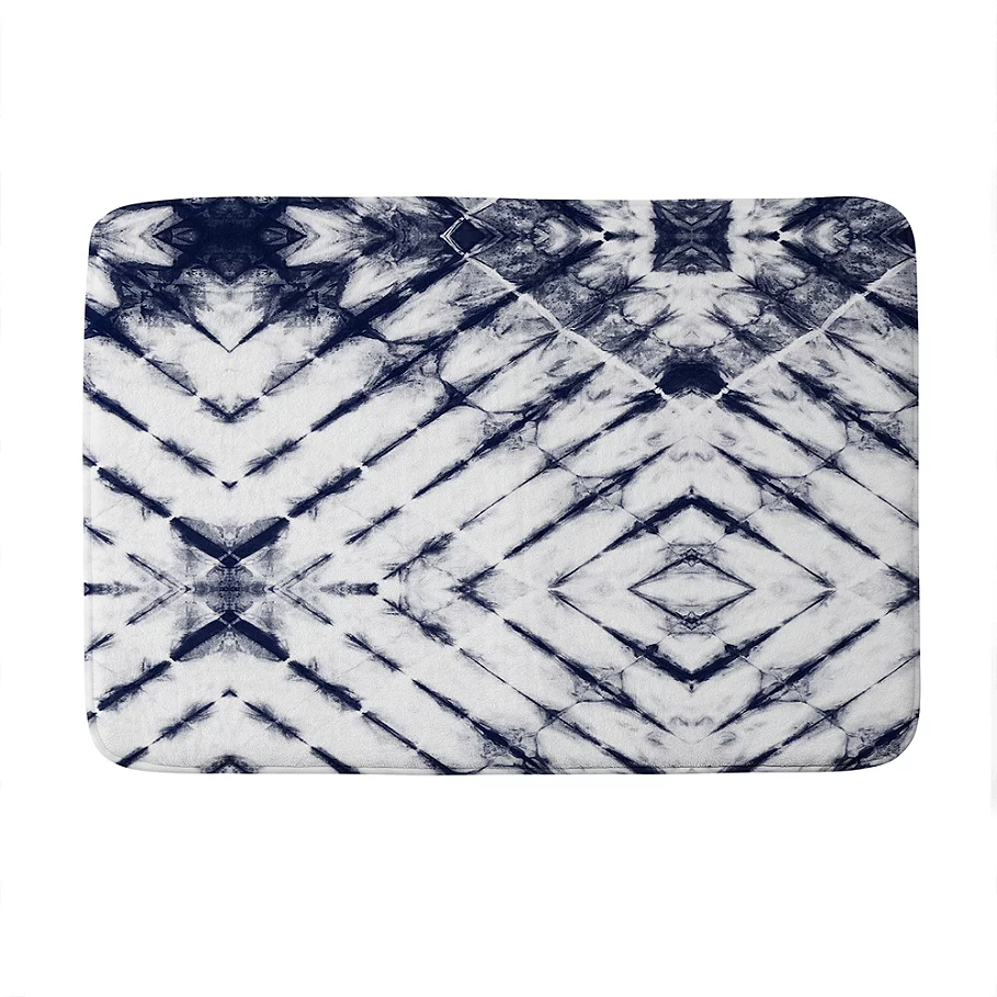  Deny Designs Little Arrow Design Shibori Tie-Dye Memory Foam Bath Mat in Blue