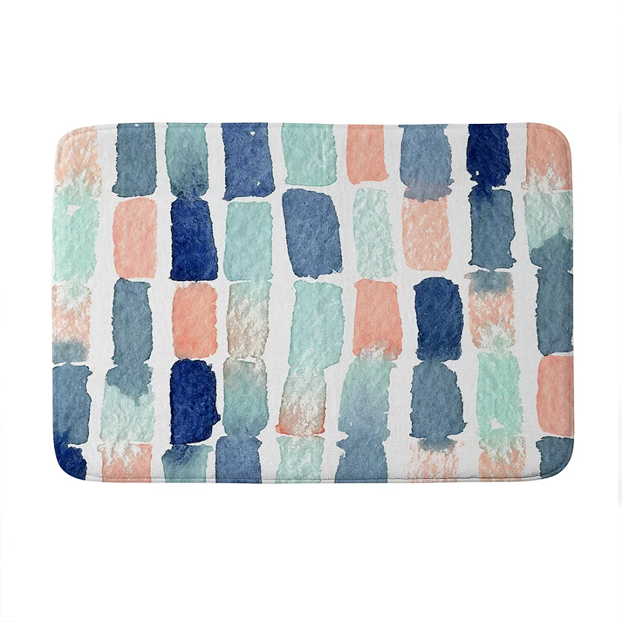 Deny Designs Proper Timing Is Everything Memory Foam Bath Mat in Blue