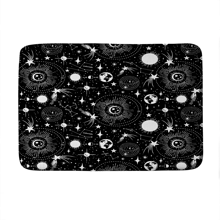 Deny Designs Heather Dutton Solar System Memory Foam Bath Mat in Black