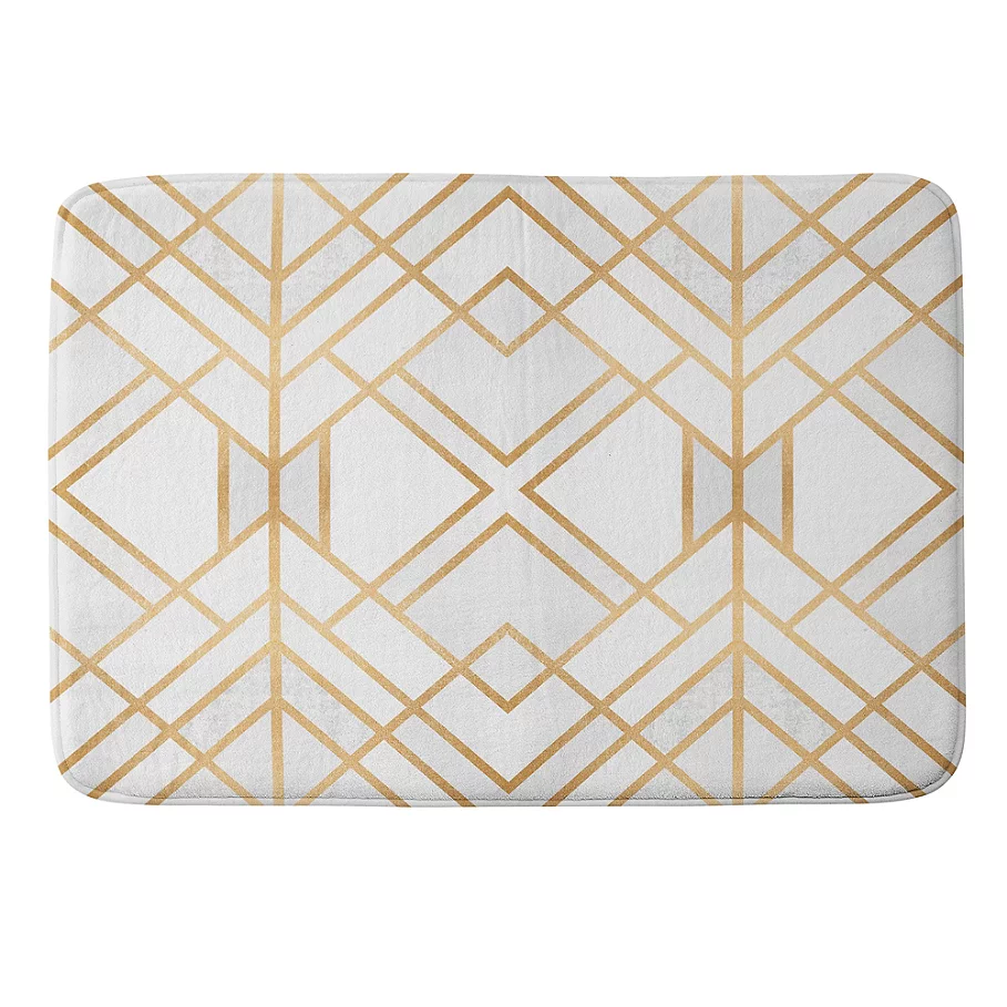  Deny Designs Fredriksson Geo Memory Foam Bath Mat in Gold