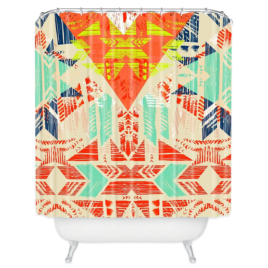  Deny Designs Pattern State Nomad Dawn Shower Curtain in Orange