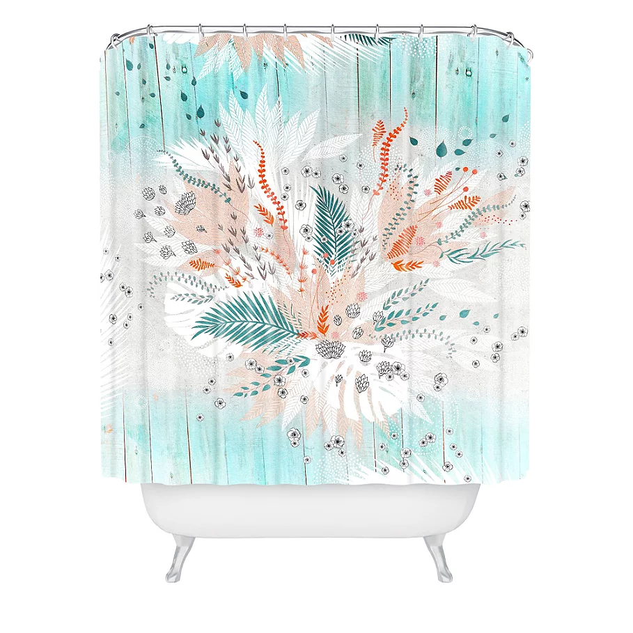  Deny Designs Iveta Abolina Tropical Teal Shower Curtain
