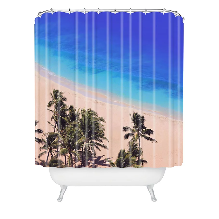  Deny Designs Leah Flores Hawaii Beach Shower Curtain in Blue