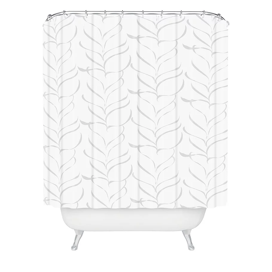  Deny Designs Vy La Cool Breezy Fern Shower Curtain in Grey