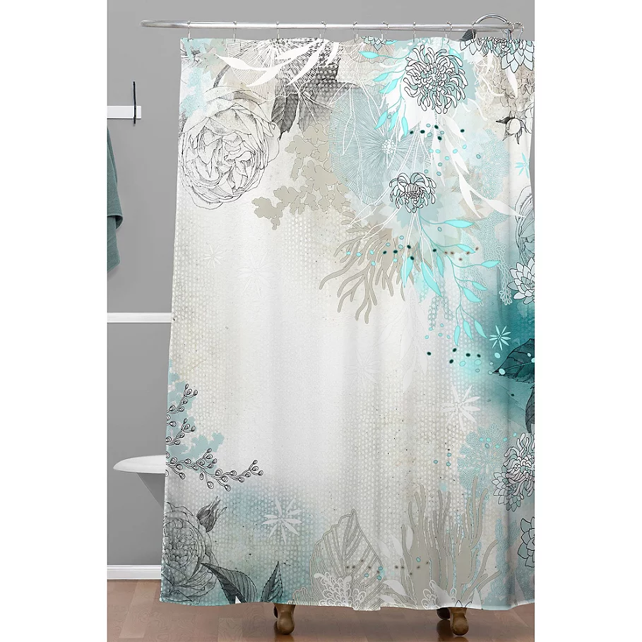  Deny Designs Iveta Abolina Seafoam Shower Curtain in White