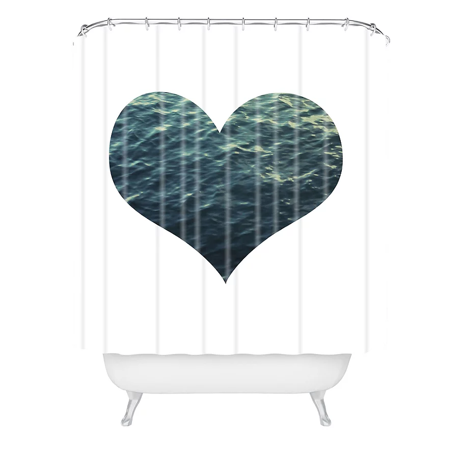  Deny Designs Chelsea Victoria Ocean Heart Shower Curtain in Blue