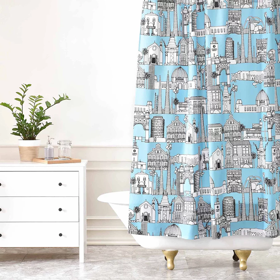  Deny Designs Sharon Turner Los Angeles Shower Curtain in Blue