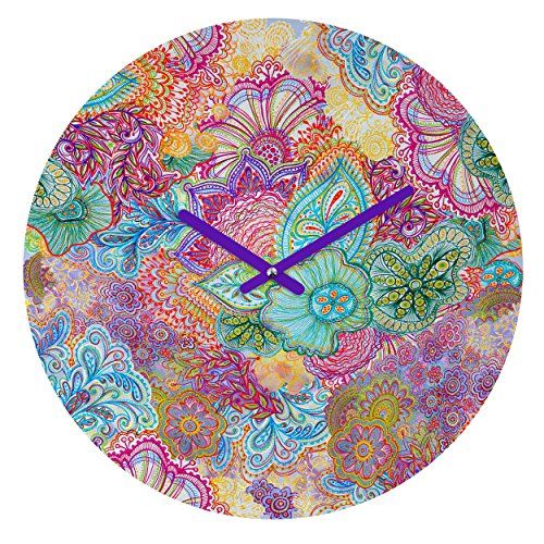  Deny Designs Stephanie Corfee, Flourish Allover, Round Clock, Round, 12