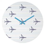 Deny Designs Vy La, Airplanes and Stripes, Round Clock, Round, 12