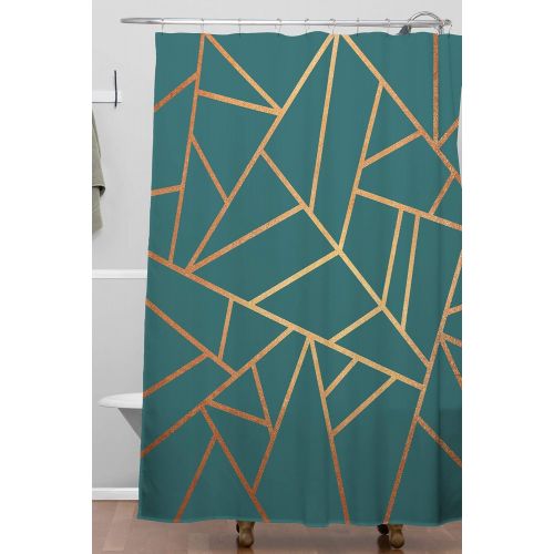  Deny Designs Elisabeth Fredriksson Copper/Teal Shower Curtain, 69 x 72