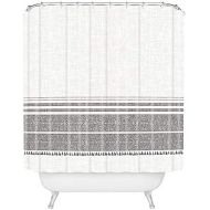 Deny Designs Holli Zollinger French Linen Charcoal Tassel Shower Curtain, 72 x 69, Grey