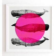 Deny Designs Elisabeth Fredriksson, Whales Pink, Art Canvas, Large, 24 x 30
