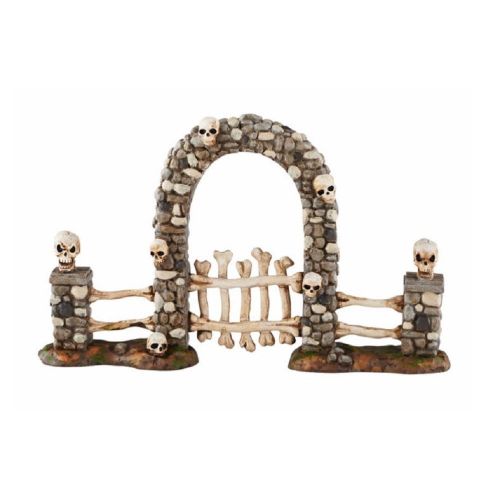  Department 56 Halloween Village Boneyard Gate Accessory, 4.25 inch