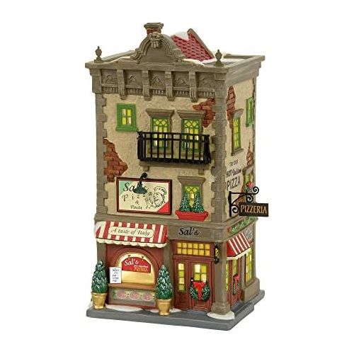  Department 56 Christmas in The City Sals Pizza and Pasta Village Lit Building, Multicolor