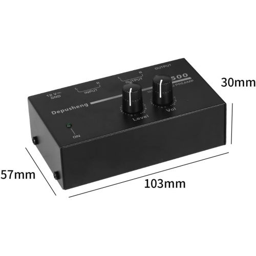  Phono Turntable Preamp-Mini Audio Stereo Phonograph，Separate DC 12V Power Adapter, RCA Input, RCA Output & Low Noise preamp,Portable, Independent Knob Control Operation -Depusheng