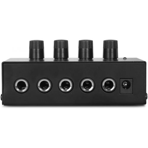  [아마존베스트]Depusheng DA400 Ultra-Compact 4 Channels Mini Audio Stereo Headphone Amplifier with Power Adapter Black