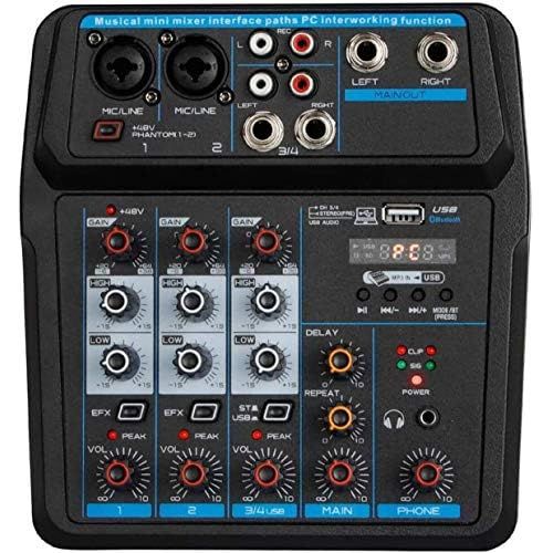  [아마존베스트]Depusheng U4 6 Channel USB Audio Mixer for Computer Recording Bands