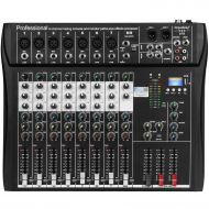 Depusheng DT8 Professional 8 Channel DJ Sound Mixing Console with Bluetooth Record Phantom Power and 48V Phantom Power USB Jack