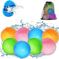 SOPPYCID Reusable Water Balloons for Kids, Pool Beach Water Outdoor Summer Toys, Soft Silicone Water Splash Ball, Magnetic Water Balloons for Outdoor Games, Summer Party (8Pcs)