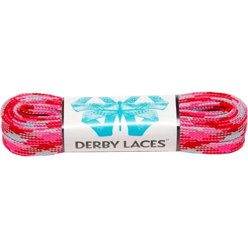  Derby Laces Pink Camouflage 60 Inch Waxed Skate Lace for Roller Derby, Hockey and Ice Skates, and Boots
