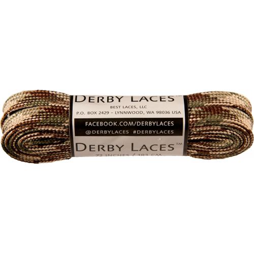  Derby Laces Camouflage 72 Inch Waxed Skate Lace for Roller Derby, Hockey and Ice Skates, and Boots