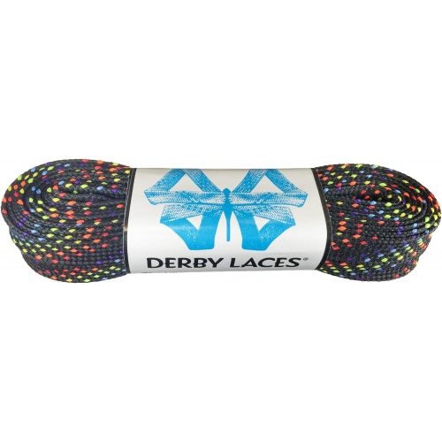  Derby Laces Rainbow 96 Inch Waxed Skate Lace for Roller Derby, Hockey and Ice Skates, and Boots