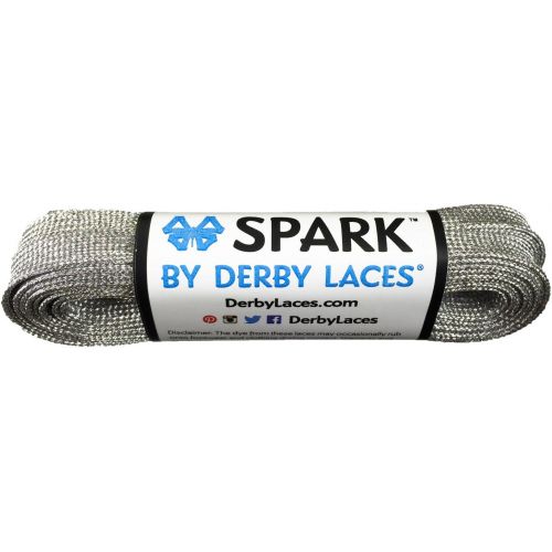  Derby Laces Silver 120 Inch Spark Skate Lace for Roller Derby, Hockey and Ice Skates, and Boots