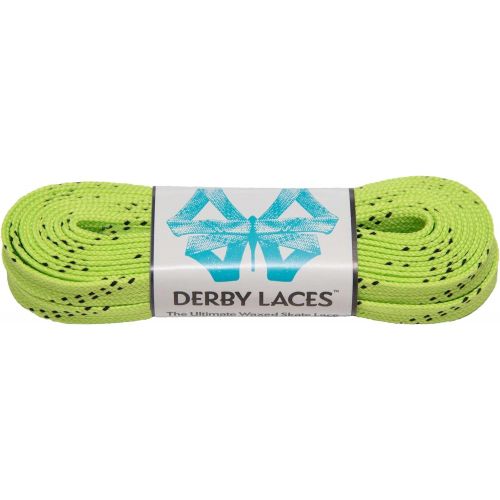  Derby Laces Lime Green 108 Inch Waxed Skate Lace for Roller Derby, Hockey and Ice Skates, and Boots