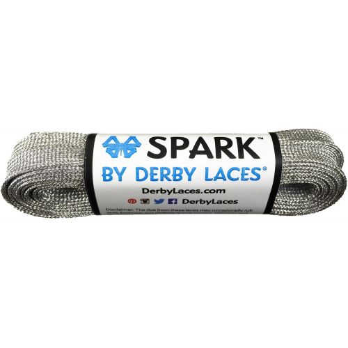  Derby Laces Silver 84 Inch Spark Skate Lace for Roller Derby, Hockey and Ice Skates, and Boots