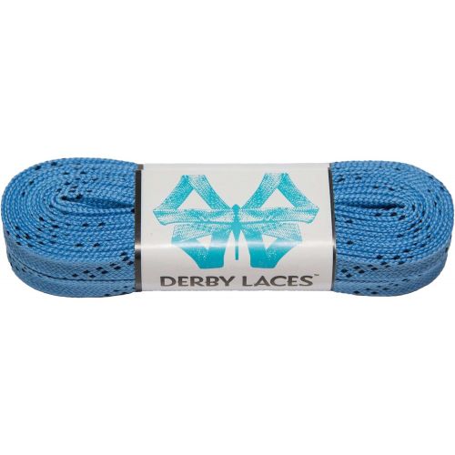  Derby Laces Sky Blue - Flat, 10mm Wide, for Boots, Skates, Roller Derby, and Hockey Skates