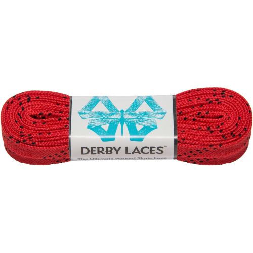  Derby Laces Red 108 Inch Waxed Skate Lace for Roller Derby, Hockey and Ice Skates, and Boots