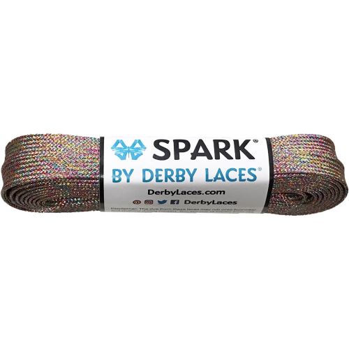  Derby Laces Rainbow Mirage Spark Shoelace for Shoes, Skates, Boots, Roller Derby, Hockey and Ice Skates