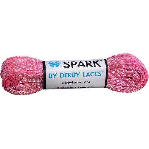  Derby Laces Pink Cotton Candy Spark Shoelace for Shoes, Skates, Boots, Roller Derby, Hockey and Ice Skates