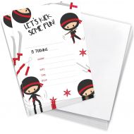Desert Cactus Ninja Boy Style 3 Happy Birthday Invitations Invite Cards (10 Count) With Envelopes Boys Girls Kids Party (10ct)