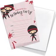 Desert Cactus Ninja Boy Style 1 Happy Birthday Invitations Invite Cards (10 Count) With Envelopes Boys Girls Kids Party (10ct)