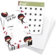 Desert Cactus Ninja Boy 3 Happy Birthday Invitations Invite Cards (25 Count) With Envelopes and Seal Stickers Vinyl Boys Kids Party (25ct)