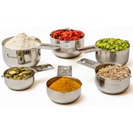 Measuring Cups Stainless Steel 6 Piece Stackable Heavy-Duty Set by Deshef