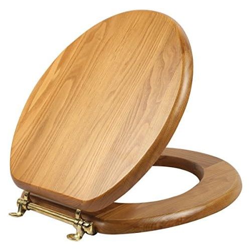  Design House 561241 Dalton Round Toilet Seat, Concealed Screws, Honey Oak Finish, One Size