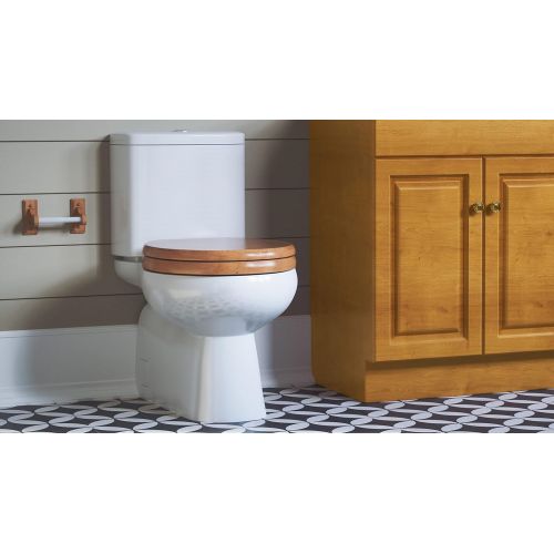  Design House 561241 Dalton Round Toilet Seat, Concealed Screws, Honey Oak Finish, One Size