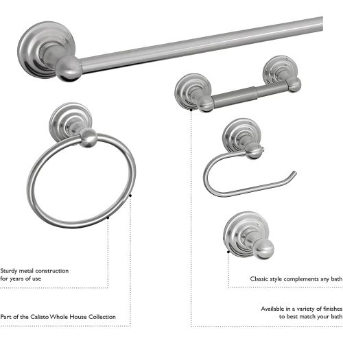  Design House 538348 Calisto Wall Mounted Towel Bar Accessory 30, Satin Nickel, 30 inch